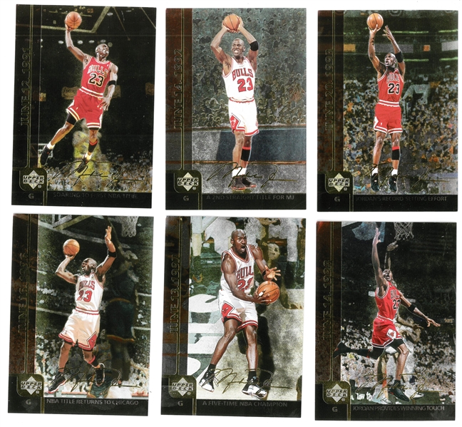 Michael Jordan Upper Deck 6 Card 5x7 Set Gatorade Jumbos