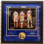 Warriors Framed 16x20 Signed by Thompson, Curry & Durant