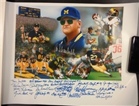 Bo Schembechler Autographed 18x24 Litho Signed by 20+