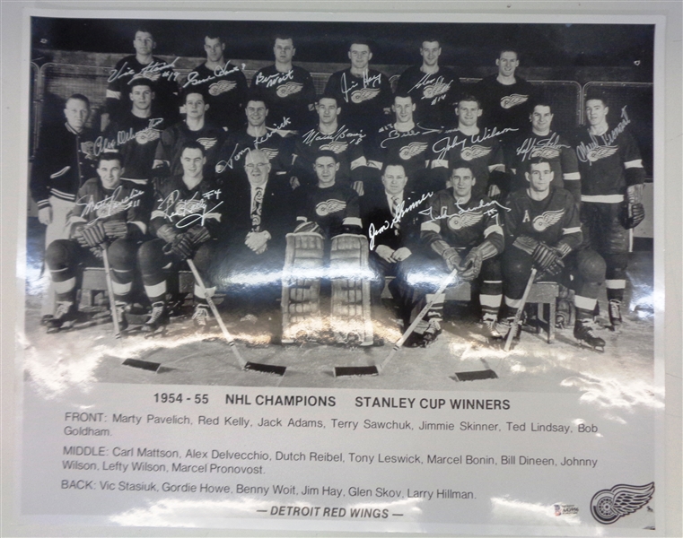 1955 Red Wings 16x20 Signed by 16