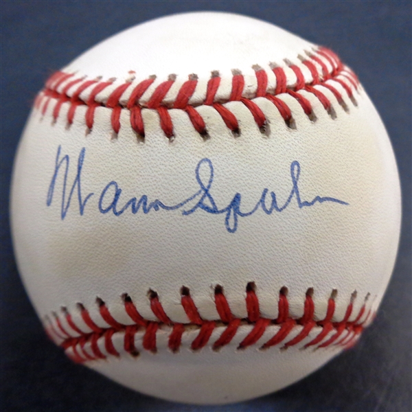 Warren Spahn Autographed Baseball