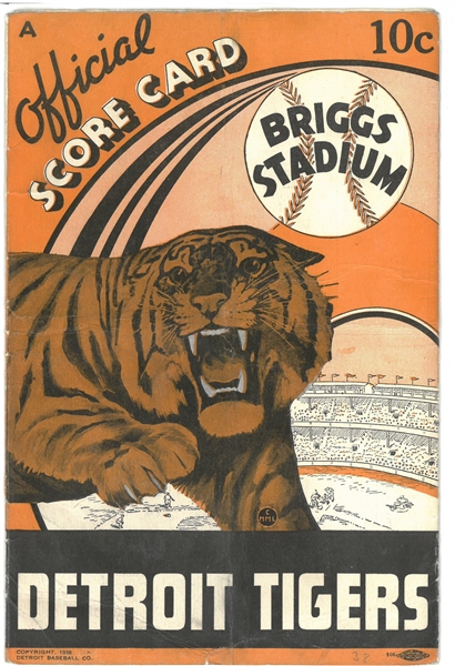 Lot Detail - 1938 Detroit Tigers Scorecard