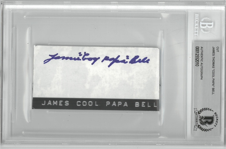 James "Cool Papa" Bell Autographed 2x4 Cut