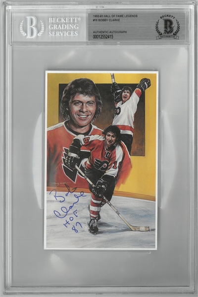 Bobby Clarke Autographed Legends of Hockey Card