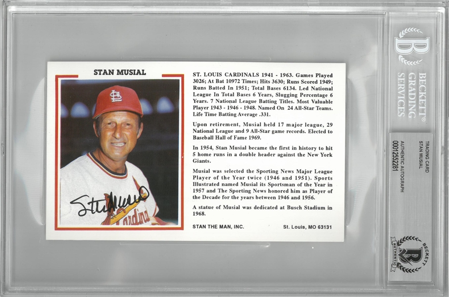 Stan Musial Autographed Promo Card