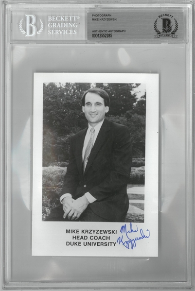 Mike Krzyzewski Autographed 4x6 Photo