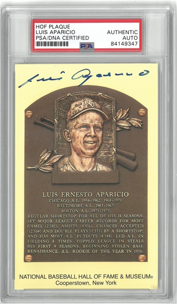 Luis Aparicio Autographed HOF Plaque