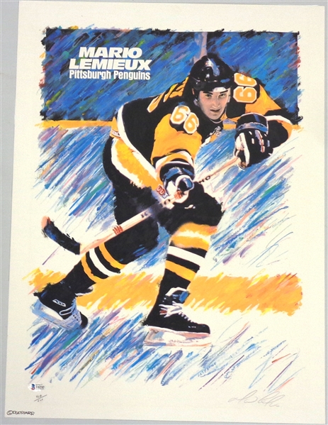 Mario Lemieux Autographed 18x24 Litho