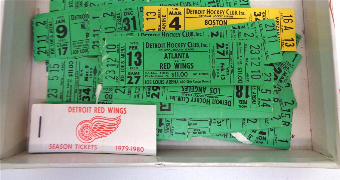 Lot of 1979 and 1980 Red Wings Tickets