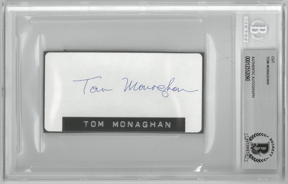 Tom Monaghan Autographed 2x4 Cut