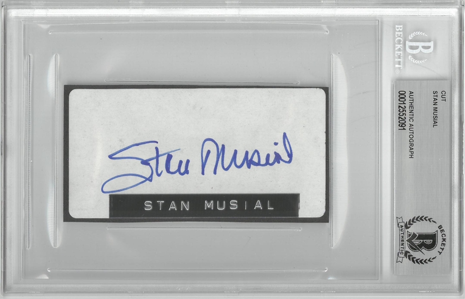 Stan Musial Autographed 2x4 Cut
