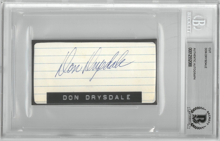Don Drysdale Autographed 2x4 Cut