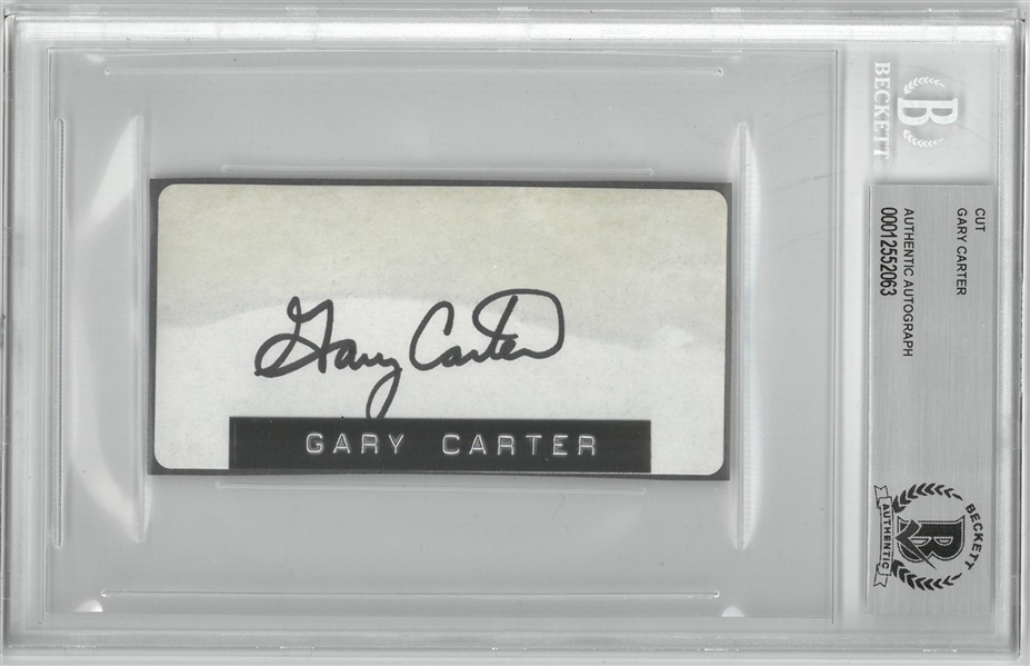 Gary Carter Autographed 2x4 Cut
