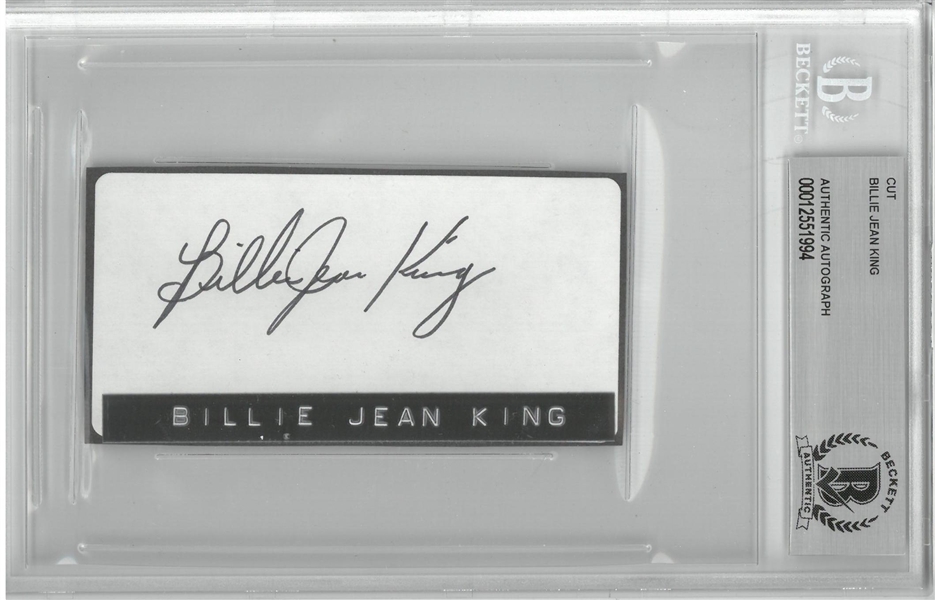 Billie Jean King Autographed 2x4 Cut