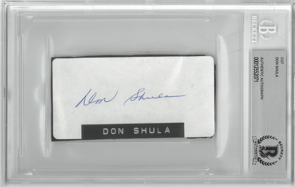 Don Shula Autographed 2x4 Cut