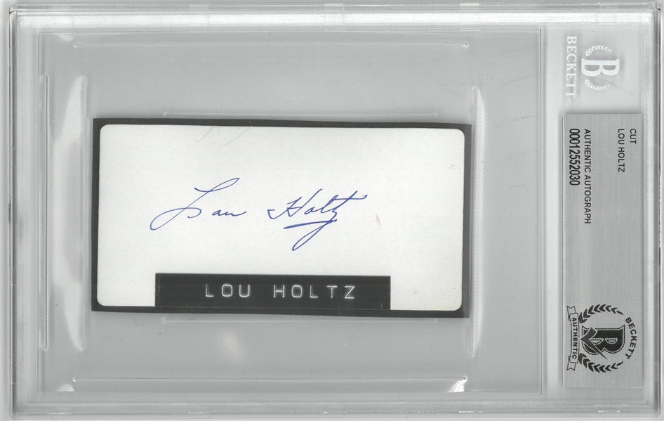 Lou Holtz Autographed 2x4 Cut