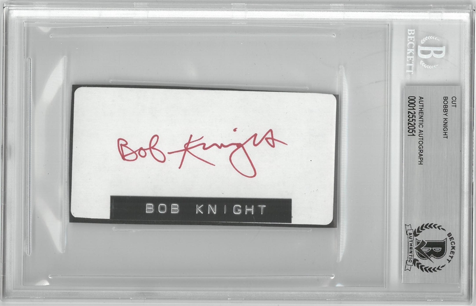 Bobby Knight Autographed 2x4 Cut