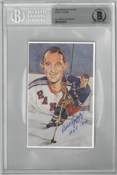 Bill Gadsby Autographed Legends of Hockey Card