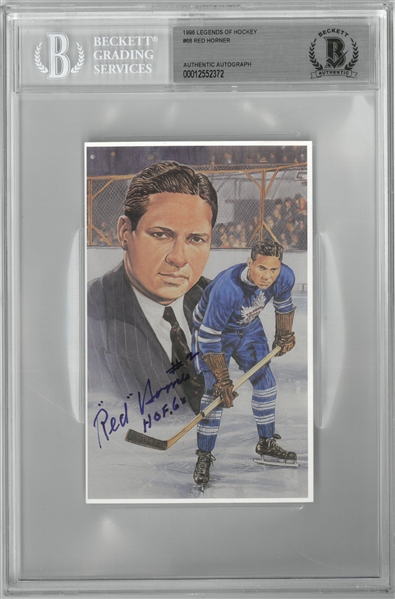 Red Horner Autographed Legends of Hockey Card