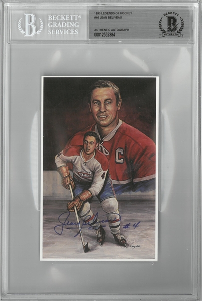 Jean Beliveau Autographed Legends of Hockey Card