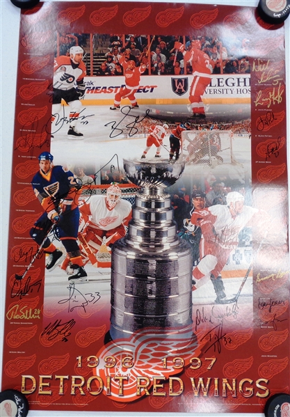 1997 Red Wings Team Signed Large Poster