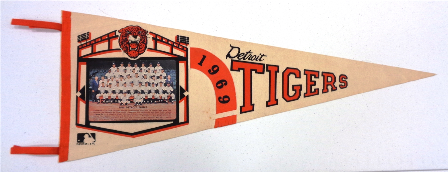 1969 Detroit Tigers Team Photo Pennant