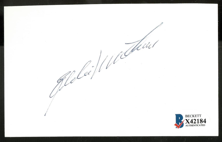 Eddie Mathews Autographed 3x5 Index Card