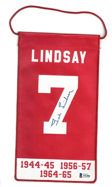 Ted Lindsay Autographed 5x10 Mini Banner