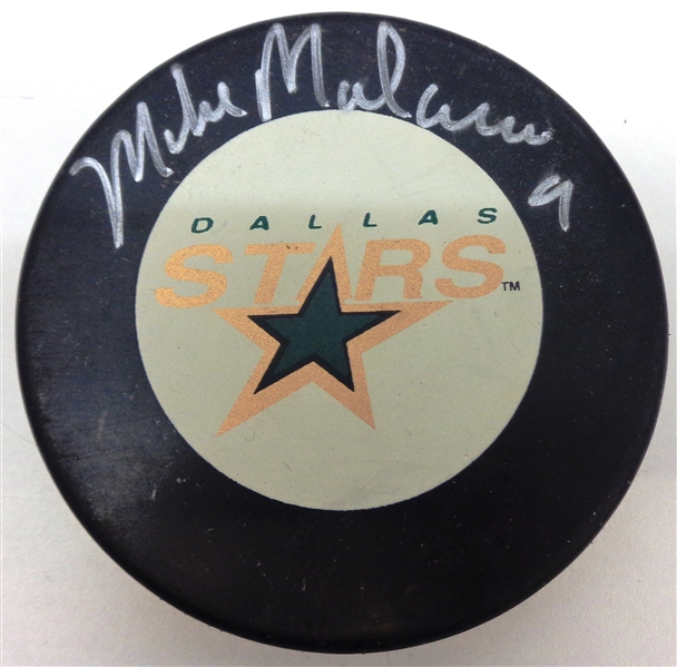 Mike Modano Autographed Dallas Stars Puck