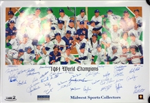 1984 Detroit Tigers Completely Signed 25th Anniversary Poster - 40 Signatures