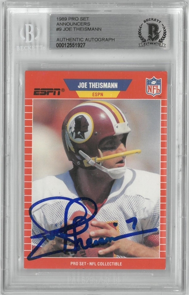 Joe Theismann Autographed 1989 Pro Set