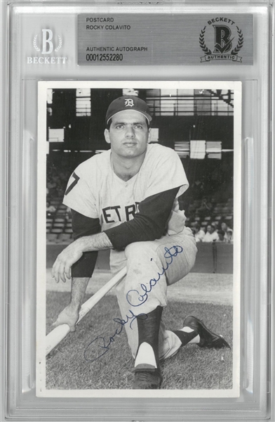 Rocky Colavito Autographed Postcard