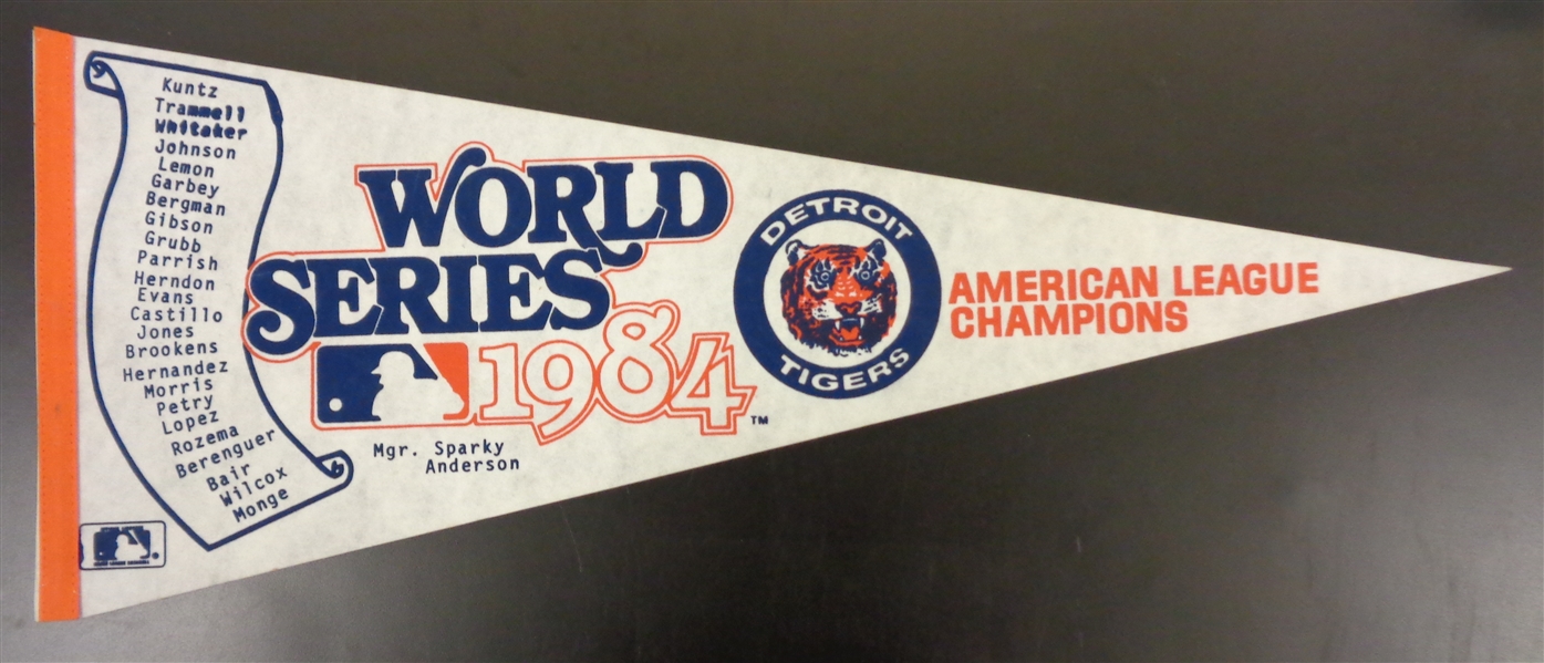 1984 Detroit Tigers Pennant - Names Scroll