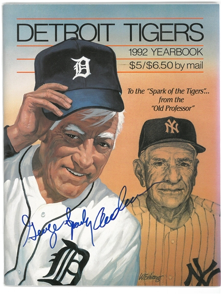 George "Sparky" Anderson Autographed 1992 Tigers Yearbook