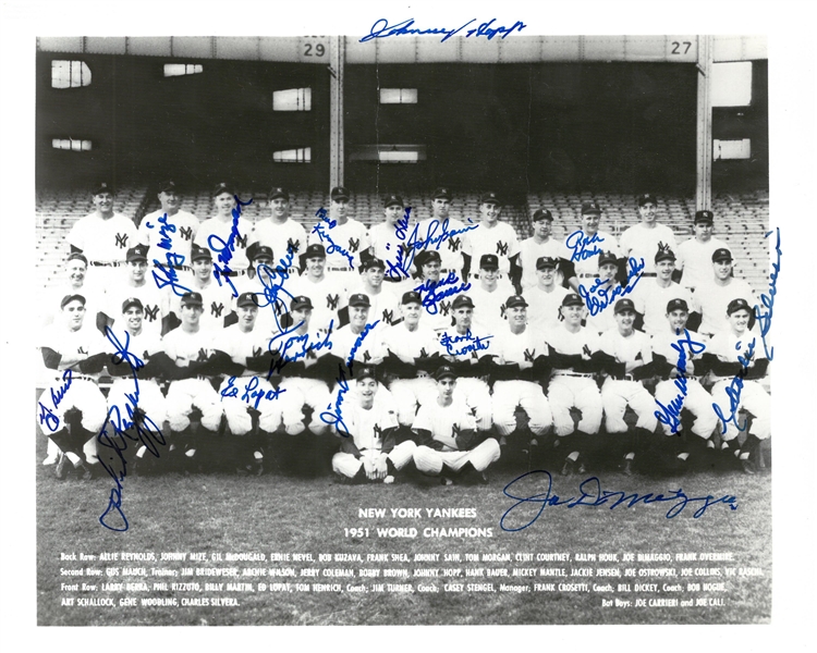 1951 Yankees Multi Signed 8x10 Photo