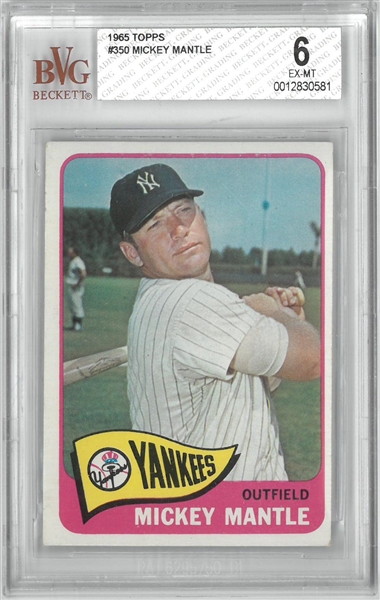 Mickey Mantle BVG 6 1965 Topps Card