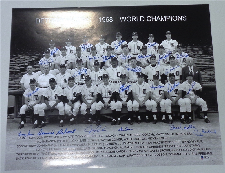 1968 Detroit Tigers 16x20 Signed by 25