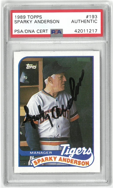 Sparky Anderson Autographed 1989 Topps Card