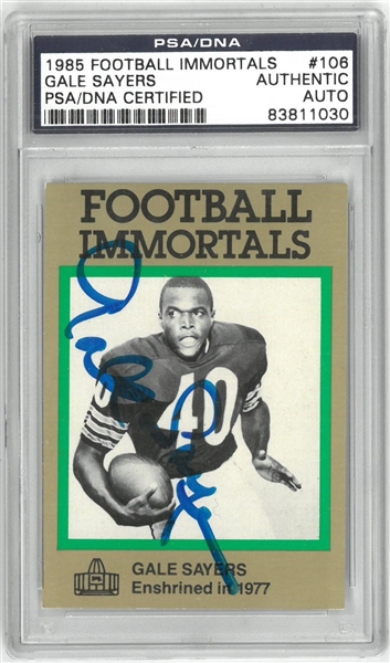 Gale Sayers Autographed 1985 Football Immortals Card