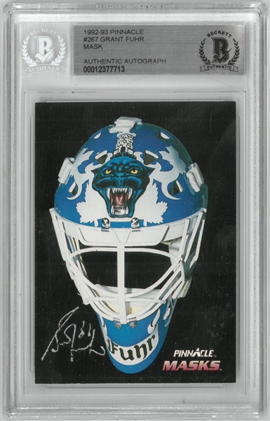 Grant Fuhr Autographed 92/93 Pinnacle Mask