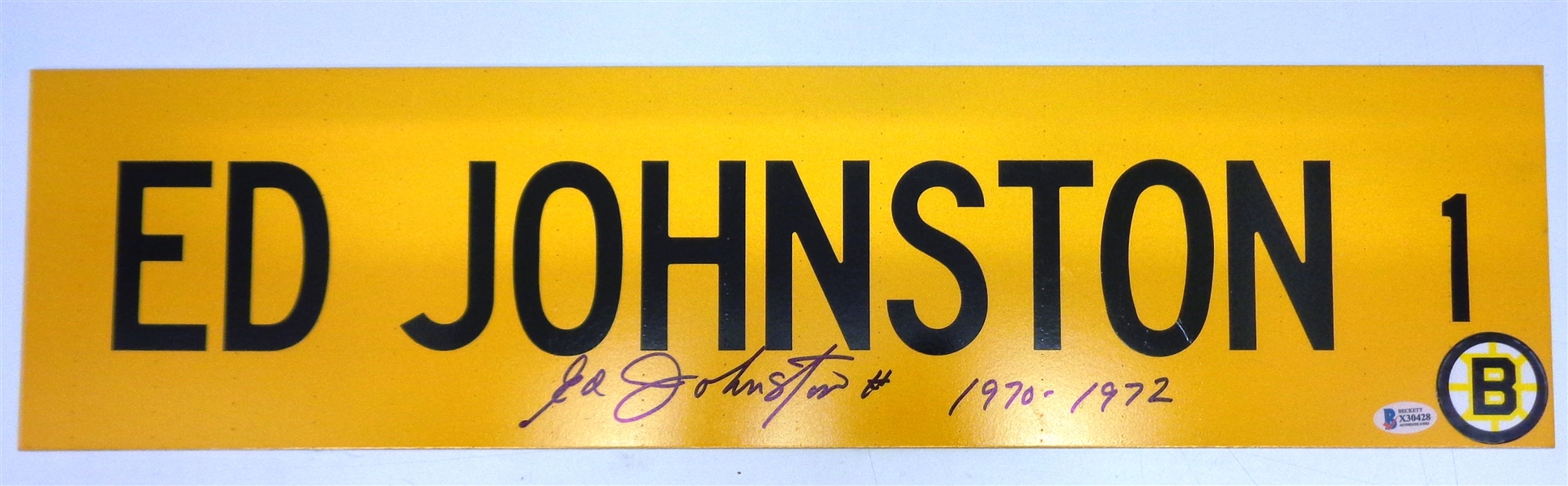 Ed Johnston Autographed Street Sign