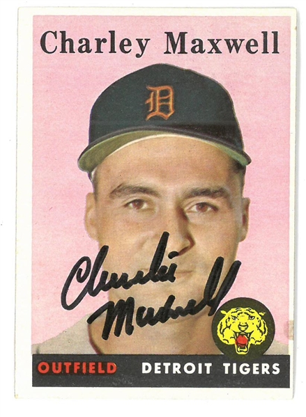 Charlie Maxwell Autographed 1958 Topps Card