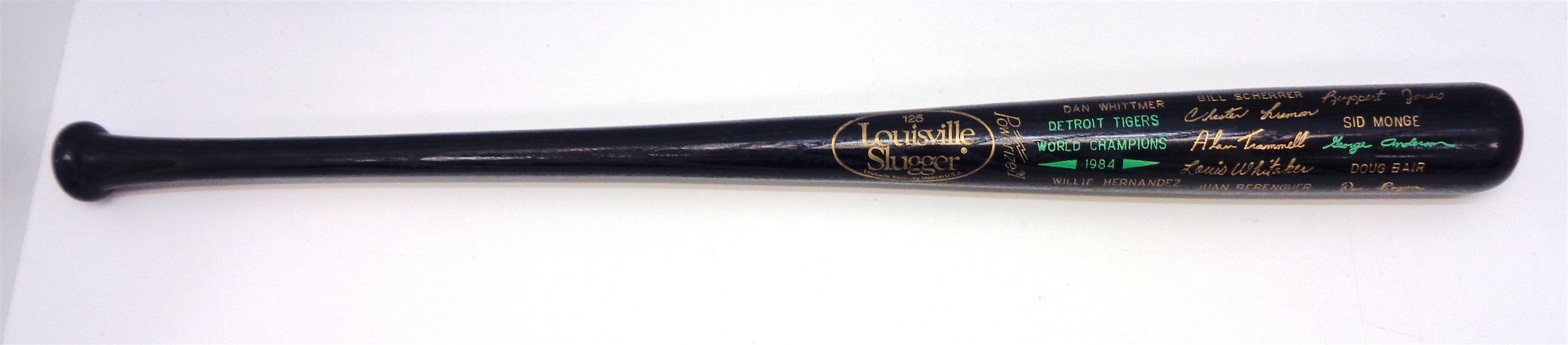 1984 Detroit Tigers World Champs Black Bat (Players & Execs)