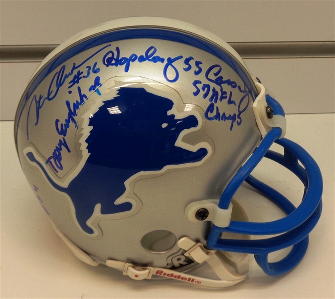 Detroit Lions Mini Helmet Signed by 11