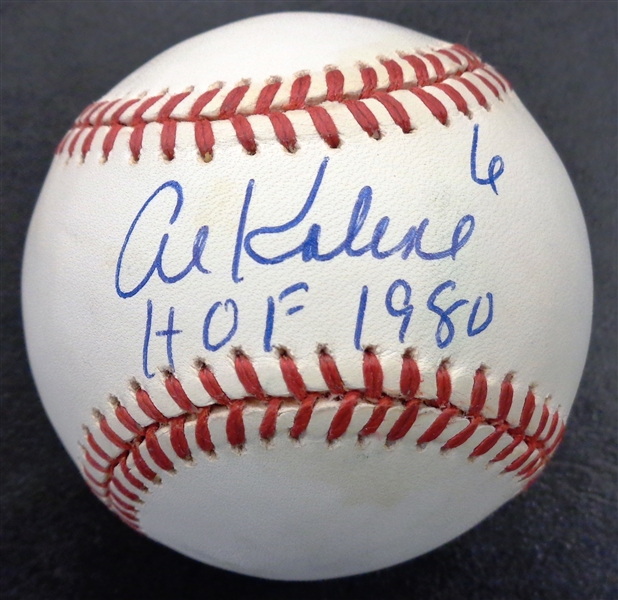 Al Kaline Autographed Baseball w/ HOF 1980 & 6