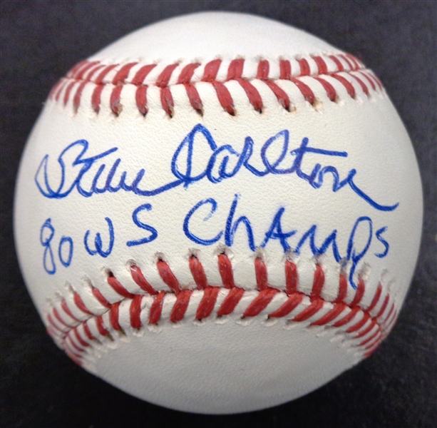Steve Carlton Autographed Baseball w/ 1980 WS Champs