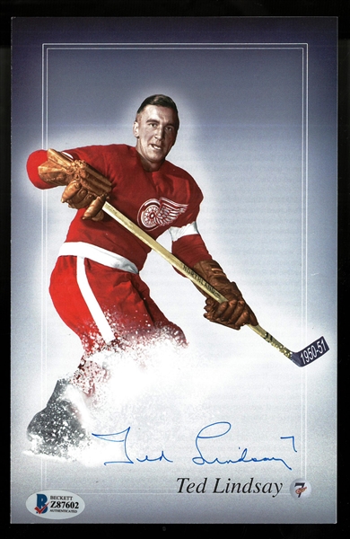 Ted Lindsay Autographed 5x8 Pamphlet