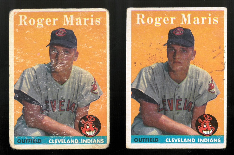 Roger Maris Rookie Card Lot of 2 1958 Topps