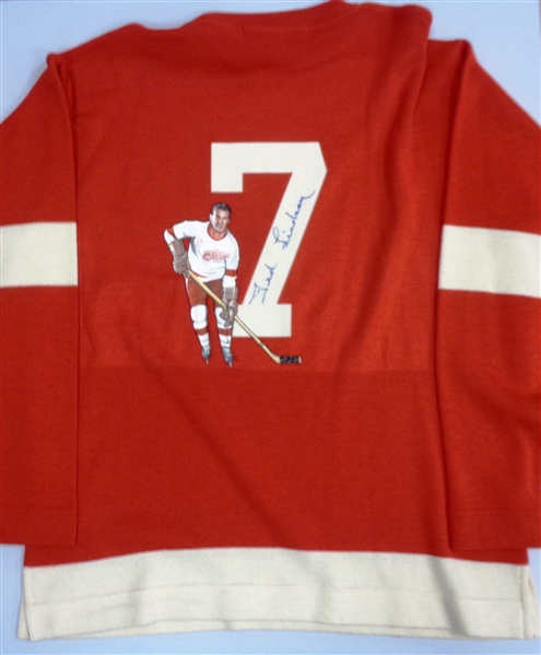Ted Lindsay Autographed Hand Painted Sweater