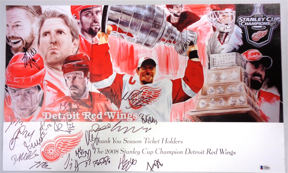 Red Wings Team Signed 15x25 Poster